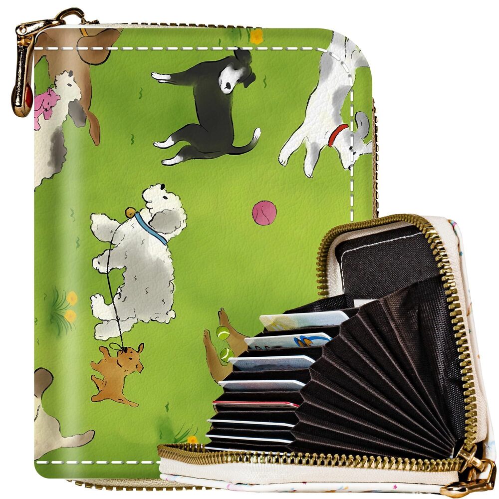 3292 Credit Card Holder Cute Dog RFID Credit Card Wallet with Zipper